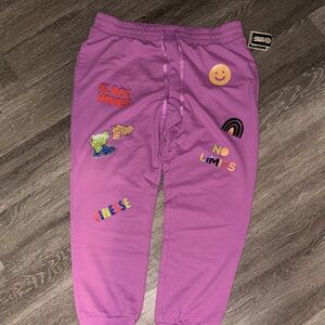 Target Purple Women's Joggers with Colorful Patches